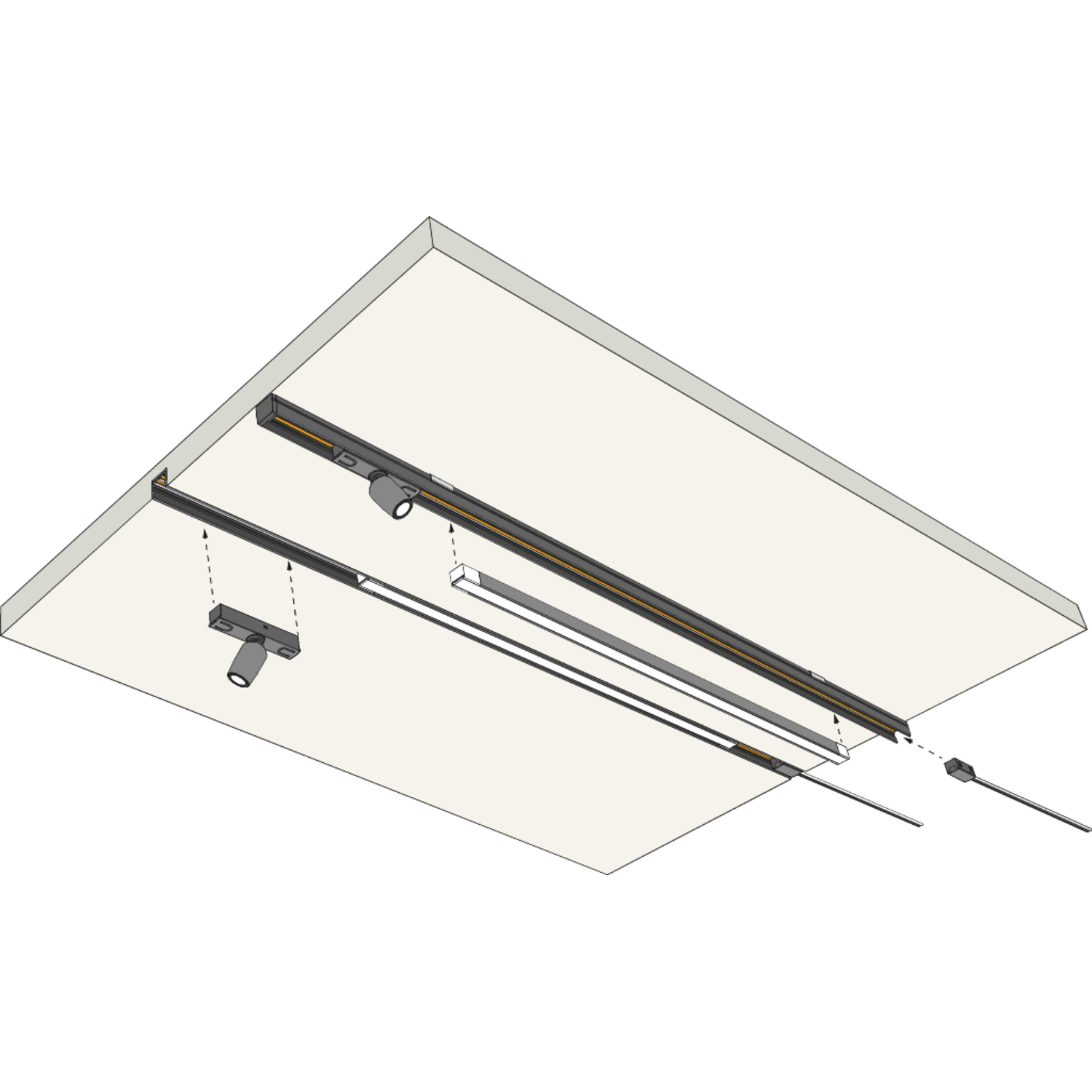 Set eindkappen Lite Track zwart (6 st)